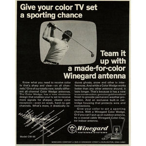 1970 Winegard Antenna Systems Model CW-96 Burlington Iowa Vintage Print Ad